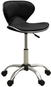 Fotele i krzesła biurowe - VidaXL Taboret kosmetyczny, czarny, sztuczna skóra 323674 VidaXL - miniaturka - grafika 1