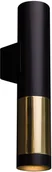 Lampy ścienne - Amplex Kinkiet LAMPA ścienna KAVOS 0380 metalowa OPRAWA okrągła tuba sopel czarny złoty - miniaturka - grafika 1