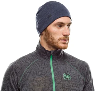 Buff Czapka Midweight Merino Wool Hat NIGHT BLUE MELANGE 118007.779.10.00 - Czapki i chusty sportowe damskie - miniaturka - grafika 2
