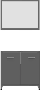 vidaXL vidaXL Zestaw mebli łazienkowych, szary, płyta wiórowa 8720286015551 - Meble łazienkowe - miniaturka - grafika 5