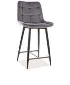 Taborety i hokery - Signal PÓŁHOKER CHIC H-2 VELVET CZARNY/SZARY 14 CHICH2VCSZ - miniaturka - grafika 1