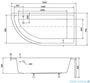 Besco Praktika Wanna 150x70cm - Wanny - miniaturka - grafika 2