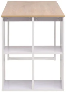 vidaXL Biurko z płyty wiórowej, 120x60x 75 cm, kolor dębowy i biały vidaXL - Biurka - miniaturka - grafika 4