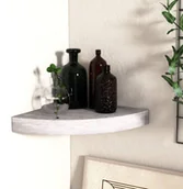 Półki do salonu - VidaXL Lumarko Narożna półka ścienna, szarość betonu, 35x35x3,8, MDF 326642 VidaXL - miniaturka - grafika 1