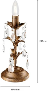 Euluna Lampa stołowa Teresa z kryształkami, bez klosza - Lampy stojące - miniaturka - grafika 5