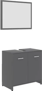 vidaXL vidaXL Zestaw mebli łazienkowych, szary, płyta wiórowa 8720286015551 - Meble łazienkowe - miniaturka - grafika 2