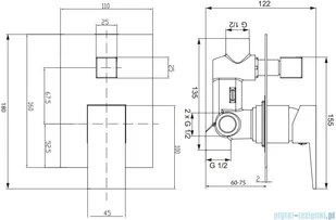 Omnires Fresh System wannowy podtynkowy chrom SYSFRW01CR - Baterie podtynkowe - miniaturka - grafika 2