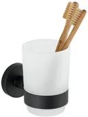 Kubki na szczoteczki do zębów - Wenko Kubek na szczoteczki naścienny BOSIO czarny 24234100 - miniaturka - grafika 1