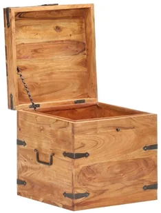 vidaXL Skrzynia, 40x40x40 cm, lite drewno akacjowe vidaXL - Pudła i pojemniki do przechowywania - miniaturka - grafika 2