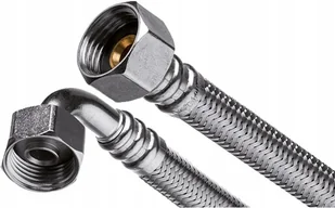 Invena Wężyk w oplocie z GW końcówka gięta 90 st. 3/4" 200 cm - Węże elastyczne - miniaturka - grafika 2