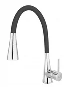 Baterie kuchenne - Ferro Bateria ZUMBA II zlew stojąca z elastyczną wylewką, czarna BZA42B - miniaturka - grafika 1