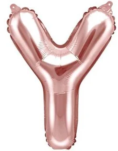 Party Deco Balon foliowy litera "Y" różowo-złota - 35 cm FB2M-Y-019R - Balony i akcesoria - miniaturka - grafika 4