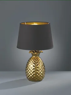 Reality Leuchten Złotoczarna tekstylna lampa stołowa Pineapple 45cm - Lampy stojące - miniaturka - grafika 2