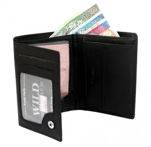 Wild Portfel Męski Skórzany Skóra Licowa Duży Pionowy Bez Zapięcia 5679 Pionowy I Poziomy Suwak - Portfele - miniaturka - grafika 7