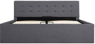 vidaXL Rama łóżka z podnośnikiem, ciemnoszara, tkanina, 140x200 cm - Łóżka - miniaturka - grafika 3