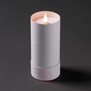 Konstmide Świeca LED w cylindrze z pokrywą, płomień 3D, biel - Świece - miniaturka - grafika 2
