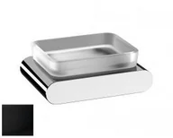 Mydelniczki i dozowniki mydła - Sapho FLORI mydelniczka czarny szkło satynowe RF002/15 - miniaturka - grafika 1