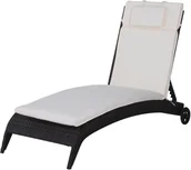 Poduszki ogrodowe - Outsunny POKROWIEC NA LEŻAK OGRODOWY Z ZAGŁÓWKIEM kremowo-biały - miniaturka - grafika 1