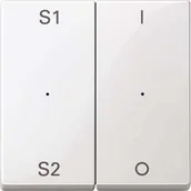 Wyłączniki światła i elektryczne - Merten Ślizgacze scena moduł 2 kieszeń przycisk do 1/2 1/0, system M, biel polarna połyskująca, meg5228 0319 - miniaturka - grafika 1