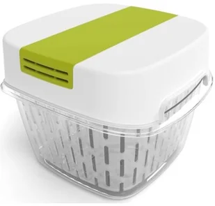 Rotho Fresh mały pojemnik na żywność, 1,6 l, z wentylacją, tworzywo sztuczne (SAN), nie zawiera BPA, biały/zielony, 1,6 l (15,5 x 15,5 x 12,3 cm) - Pojemniki kuchenne - miniaturka - grafika 3