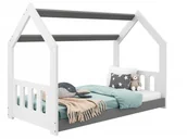 Łóżka dla dzieci i młodzieży - Meble Magnat Domek dziecięce 160x80 dla dzieci białe D2C - miniaturka - grafika 1