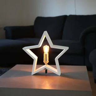 Best Season Drewniana gwiazda Lysekil, biała, do postawienia - Oświetlenie świąteczne - miniaturka - grafika 2