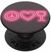 Uchwyty samochodowe do telefonów - PopSockets PopSockets PopGrip - Rozkładany uchwyt i podstawka do telefonów oraz tabletów z wymiennymi krążkami PopTops - Peace Love Wine 803633 - miniaturka - grafika 1