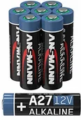 Baterie i akcesoria - Ansmann A27 12 V bateria alkaliczna zestaw 8 baterii MN27 nadaje się do systemów alarmowych, otwieraczy bramy garażowej, pilota zdalnego sterowania i wielu innych bateria jednorazowa 1520-0016 - miniaturka - grafika 1