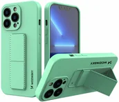 Etui i futerały do telefonów - Wozinsky Kickstand Case elastyczne silikonowe etui z podstawką iPhone 13 mini miętowy - miniaturka - grafika 1