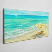 Obrazy i zdjęcia - PL Coloray Obraz na Płótnie plaża morze fale parasolka 100x50cm - miniaturka - grafika 1