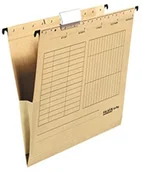 Teczki i skoroszyty - FALKEN Teczka zawieszkowa z płóciennym bokiem Falken Unireg opakowanie 5 szt. Wyprodukowano w Niemczech. Tekturowa A4 z plastikową fiszką brązowa Idealna do kartoteki do biur i urzędów. Błękitny Anioł 11287794 - miniaturka - grafika 1