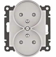 Gniazdka elektryczne - Hager Lumina Gniazdo z/u podwójne z przesłoną - miniaturka - grafika 1