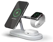Ładowarki do telefonów - TECH-PROTECT indukcyjna A12 3w1 MagSafe 15 W Biała | - miniaturka - grafika 1