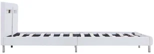 vidaXL Rama łóżka LED, biała, sztuczna skóra, 180 x 200 cm - Łóżka - miniaturka - grafika 5