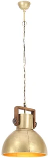 VidaXL Industrialna lampa wisząca, 25 W, mosiężna, okrągła, 40 cm, E27 320532 - Lampy sufitowe - miniaturka - grafika 4