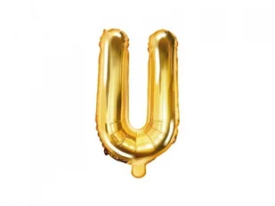 Party Deco Balon foliowy litera "U" złota - 35 cm FB2M-U-019 - Balony i akcesoria - miniaturka - grafika 2