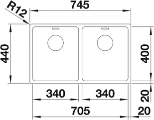 Blanco Andano 340/340-IF 522981 - Zlewozmywaki - miniaturka - grafika 3
