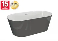 Wanny - Polimat Wanna akrylowa wolnostojąca 160x80x59 cm GRAFIT połysk z syfonem UZO ,15 LAT GWARANCJI 00437 - miniaturka - grafika 1