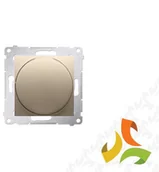 Wyłączniki światła i elektryczne - Simon KONTAKT 54 Ściemniacz naciskowo-obrotowy do LED ściemnialnych 1-biegunowy złoty mat DS9L.01/44 KONTAKT DS9L.01/44/KON - miniaturka - grafika 1