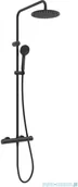 Zestawy prysznicowe - Oltens Atran zestaw prysznicowy termostatyczny z okrągłą deszczownicą czarny mat 36500300 - miniaturka - grafika 1