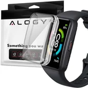 Akcesoria do smartwatchy - Alogy Etui silikonowe nakładka z folią ochronną do HUAWEI Honor Band 6 Przezroczyste 12060X10 - miniaturka - grafika 1
