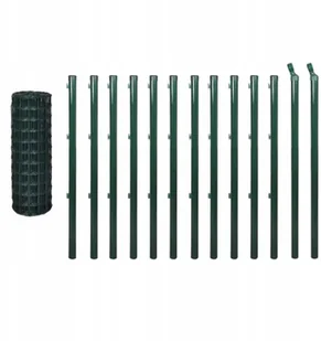 vidaxl Euro ogrodzenie, 25 x 0,8 m, kolor zielony, stal - Ogrodzenia - miniaturka - grafika 2