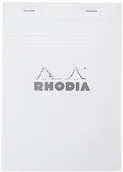 Inne - Rhodia 16201C Notatnik zszywany, w kratkę biały / srebrny, 80 g, DIN A5 148 x 210 mm, 80 arkuszy, mikroperforowany, pokrywa biała 16201C - miniaturka - grafika 1