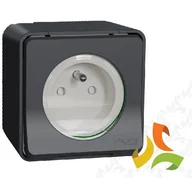 Gniazdka elektryczne - Schneider Electric MUREVA STYL Gniazdo 1 pojedyncze z uziemieniem 2P+PE IP55 antracyt MUR35031 MUR35031/SCH - miniaturka - grafika 1