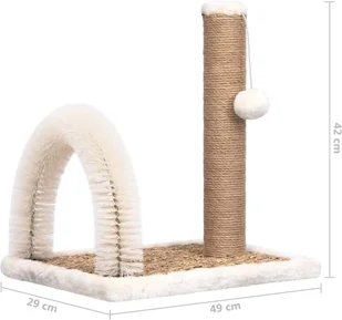 VidaXL Drapak dla kota z łukiem ze szczotki i słupkiem do drapania 170971 VidaXL - Drapaki dla kotów - miniaturka - grafika 8