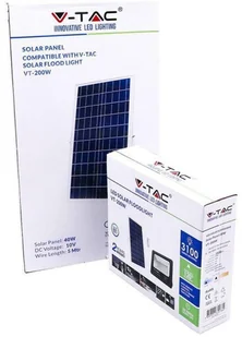 v-tac Projektor LED Solarny V-TAC 40W IP65 VT-200W 6000K 3100lm - Lampy pozostałe - miniaturka - grafika 6