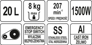 Yato MIKSER SPIRALNY 20L Z 2 NAPĘDAMI - YG-03060 YG-03060 - Inne urządzenia gastronomiczne - miniaturka - grafika 5