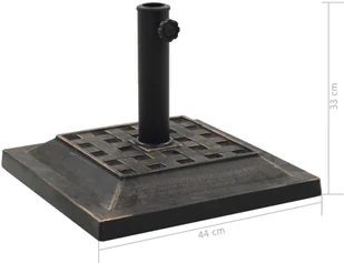 vidaXL Podstawa pod parasol, kwadratowa, żywica, 12 kg, brąz - Pozostałe meble ogrodowe - miniaturka - grafika 7