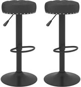 Taborety i hokery - vidaXL Stołki barowe, 2 szt., czarne, obite aksamitem - miniaturka - grafika 1