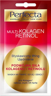 Perfecta Multikolagen Retinol podwójna siła kolagenu i retinolu maska na twarz, szyję , dekolt 8ml - Maseczki do twarzy Perfecta Multikolagen Retinol podwójna siła kolagenu i retinolu maska na twarz, szyję , dekolt 8ml - Maseczki do twarzy - miniaturka - grafika 1